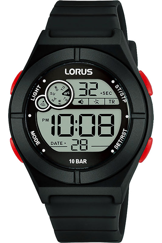LORUS Damen Quarzuhr mit Datum aus Kunststoff 29 mm R2363NX9 – Produktansicht