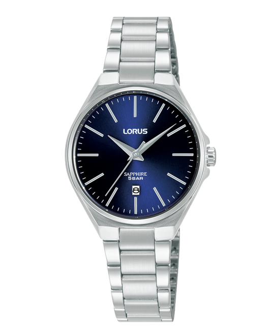 LORUS Damen Quarzuhr mit Datum aus Kunststoff 20 mm RJ267BX9 – Produktansicht