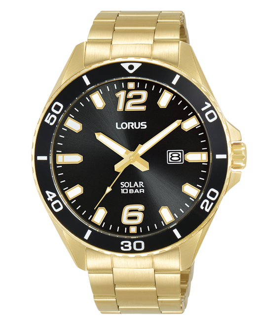 LORUS Herren Quarzuhr mit Datum aus Kunststoff 20 mm RX366AX9 – Produktansicht