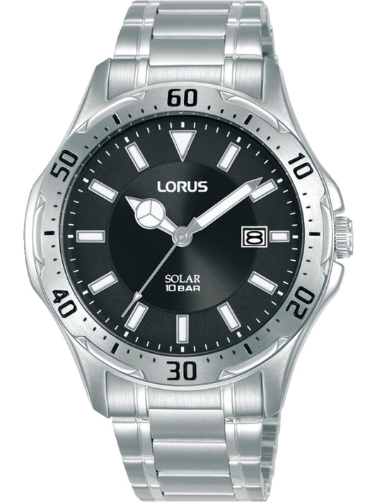 LORUS Herren Quarzuhr mit Datum aus Kunststoff 20 mm RX395AX9 – Produktansicht
