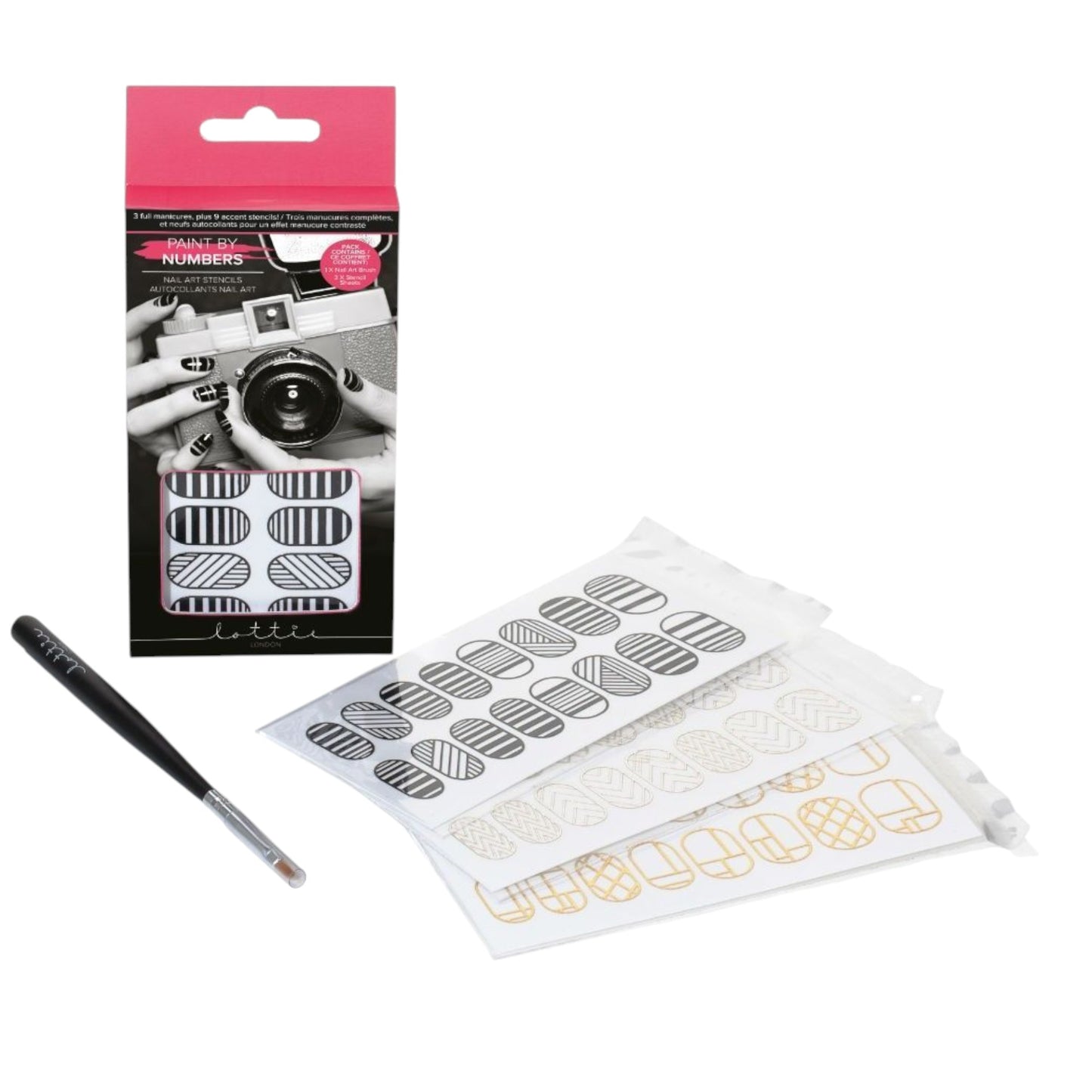 Lottie London Lottie London, Paint by Numbers, Nagelsticker, 9 stk Regular