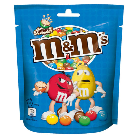 M&M'S Crispy 213g Dragierte Milch-Schoko-Kugeln mit Knusperreis-Kern - Candyshop.ch