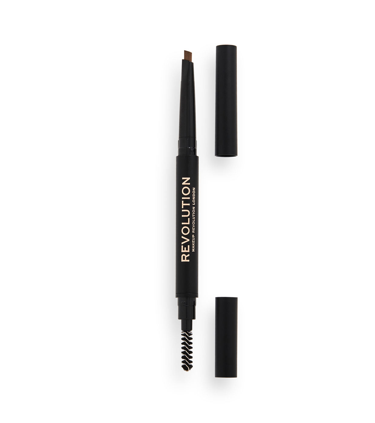 Makeup Revolution Makeup Revolution, Duo Brow Definer Pencil, Augenbrauencreme-Stift & Bürste 2-in-1, Hellbraun, 0.25 g Regul