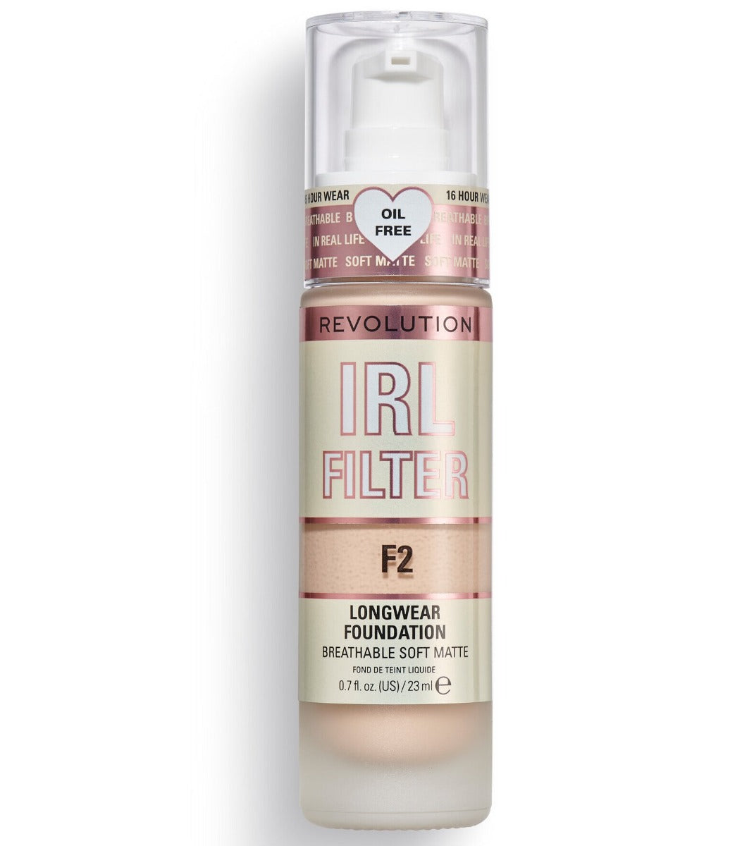 Makeup Revolution Makeup Revolution, IRL Filter, Ölfrei, Lange Tragedauer, Cremige Foundation, F2, 23 ml Regular