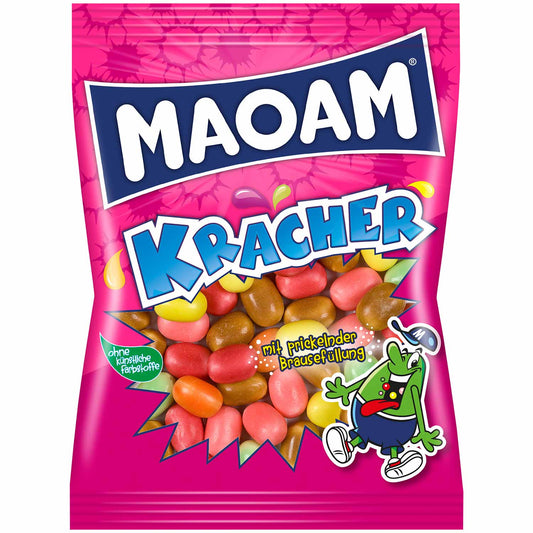 Maoam Kracher 200g Dragierte Kaubonbons mit Brausepulver-Füllung, 6-fach sortiert. Ohne künstliche Farbstoffe. - Candyshop.ch