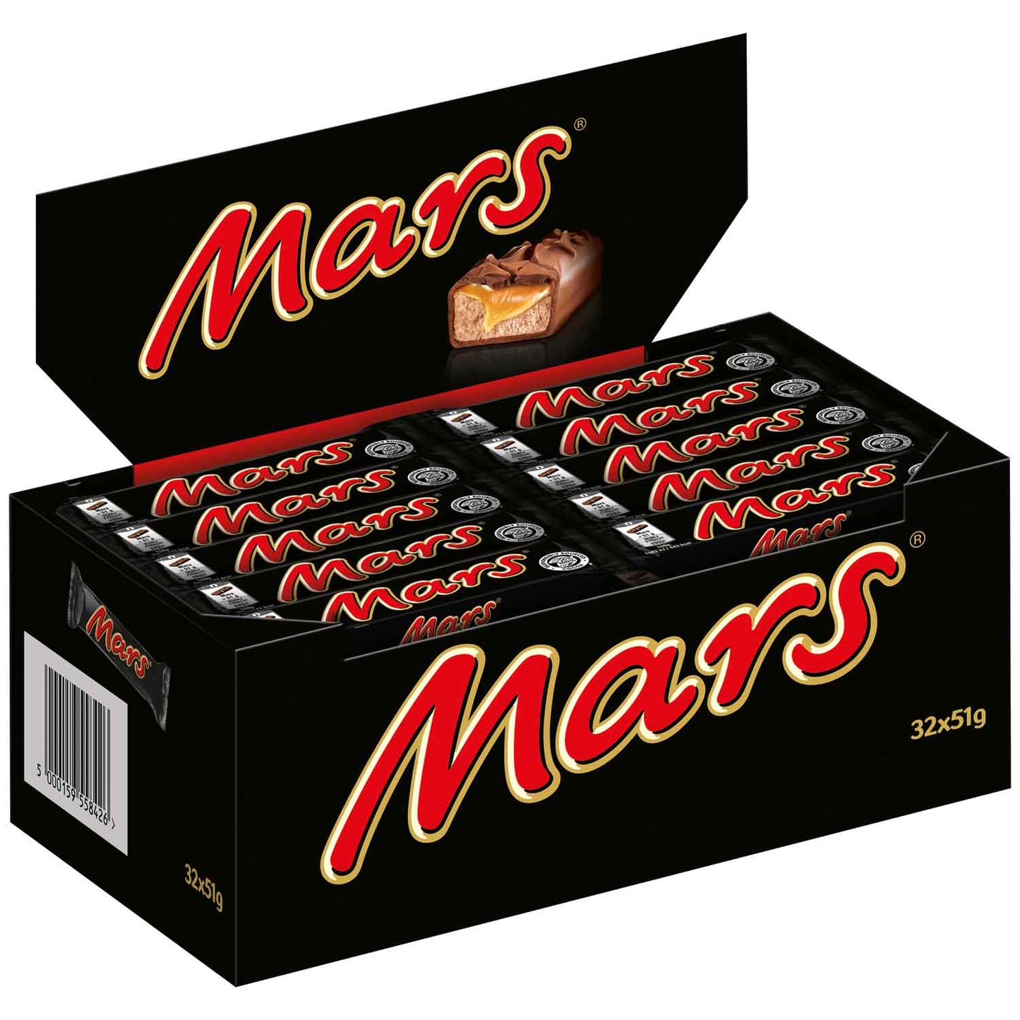 Mars 32x51g 32 Riegeln aus Milchschokolade mit Candy-Creme und Karamel