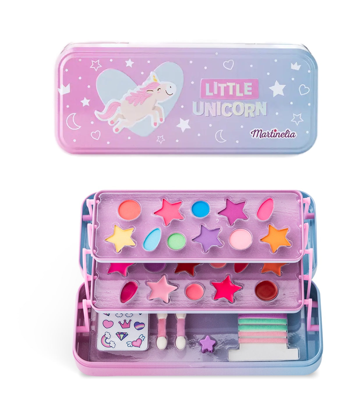 MARTINELIA MARTINELIA Little Unicorn Kosmetik-Set Metallbox 3 Ebenen 29 Teile