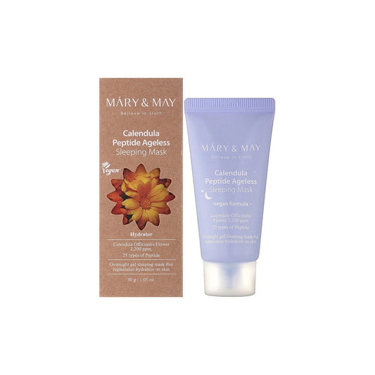 Mary and May Mary and May, Calendula Peptide Ageless, Hydrating & Calming, Nacht-Schlafmaske, 30 g Regular