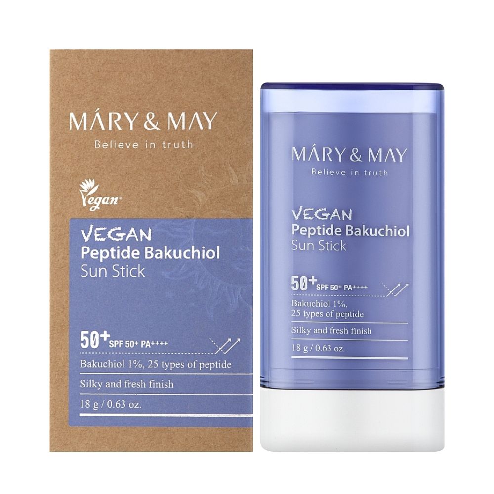 Mary and May Mary and May, Peptide Bakuchiol, Vegan, Sonnenschutzstift, SPF 50+, 18 g Regular