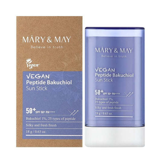 Mary and May Mary and May, Peptide Bakuchiol, Vegan, Sonnenschutzstift, SPF 50+, 18 g Regular