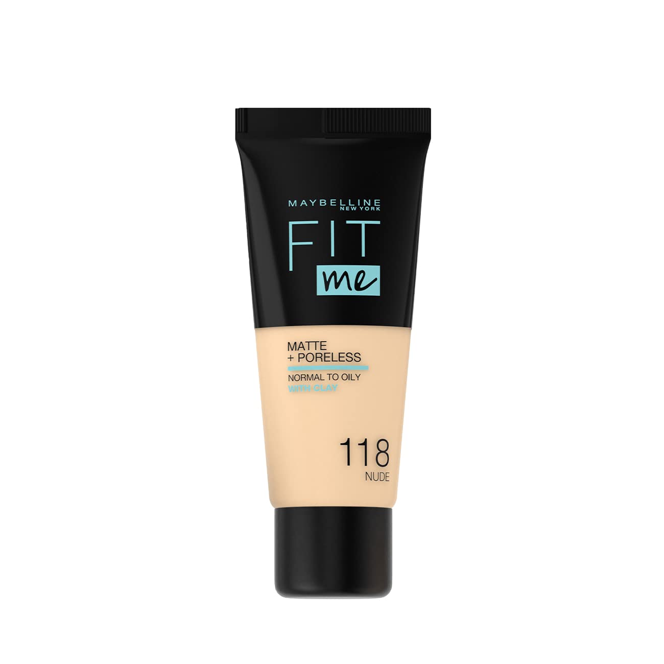 Maybelline Maybelline, Fit Me Matte + Poreless, Flüssige Grundierung, 118, Nackt, 30 ml Regular