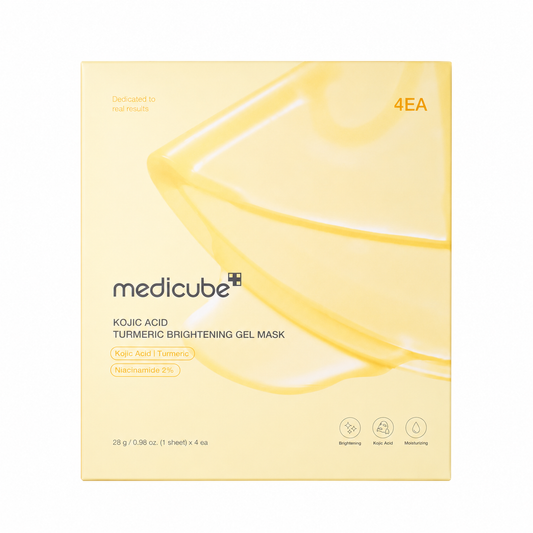 Medicube Medicube, Kojic Acid Turmeric, Aufhellend und nährend, Gelmaske, Für das Gesicht, 4 stk, 28 g Regular