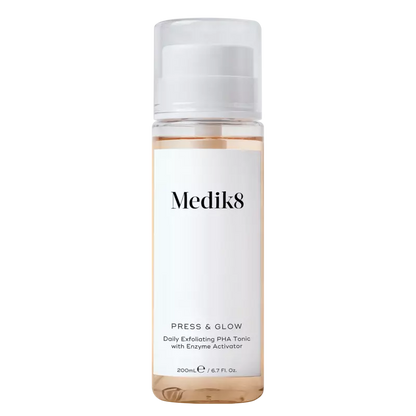 Medik8 Press & Glow Exfoliating PHA Toner 200 ml – Sanftes Peeling & Feuchtigkeits-Toner