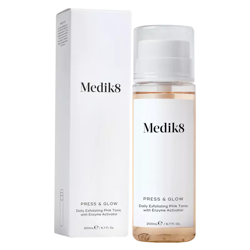 Medik8 Press & Glow Exfoliating PHA Toner 200 ml – Sanftes Peeling & Feuchtigkeits-Toner