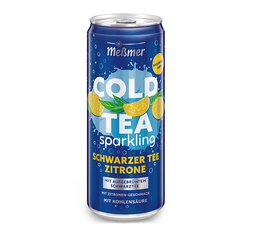 Messmer Cold Tea Sparkling Schwarzer Tee Zitrone