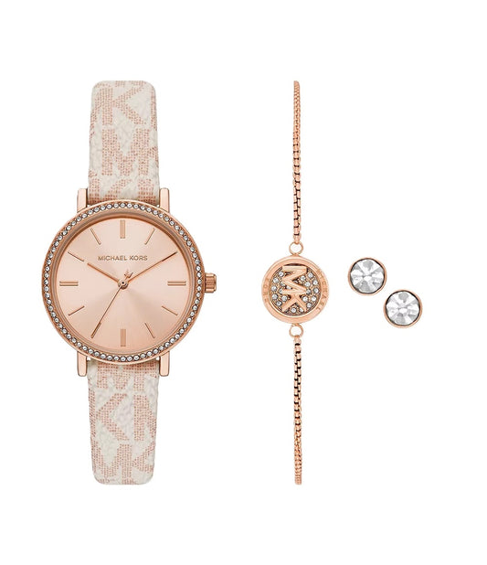 MICHAEL KORS Mod. ADDYSON Special Pack + Bracelet + Earrings MKO9002SET Only Time Armbanduhr 32 mm Gold