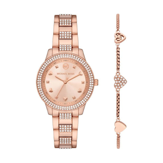 MICHAEL KORS Mod. TIBBY Special Pack + Bracelet MK1070SET Only Time Armbanduhr 34 mm Gold