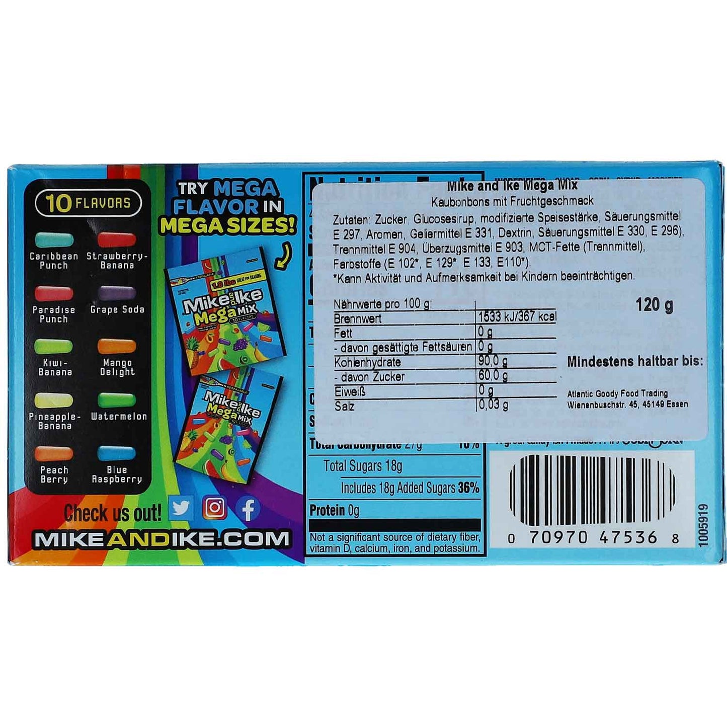 Mike and Ike Mega Mix 120g Kaudragees mit Fruchtgeschmack