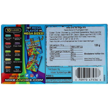 Mike and Ike Mega Mix 120g Kaudragees mit Fruchtgeschmack