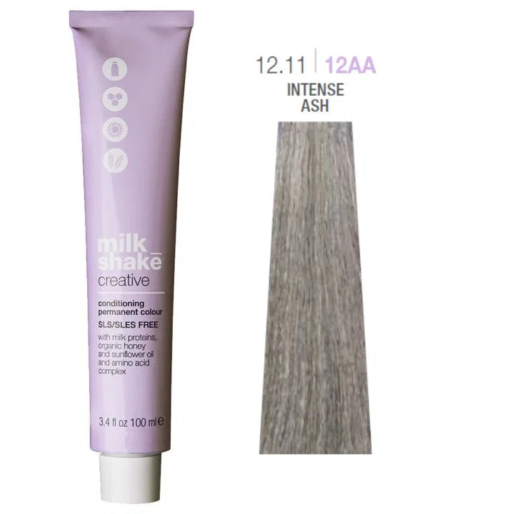 Milk Shake Milk Shake, Creative, Ohne SLS/SLES, Permanente Haarfarbe, 12.1112AA Intense Ash, 100 ml Regular