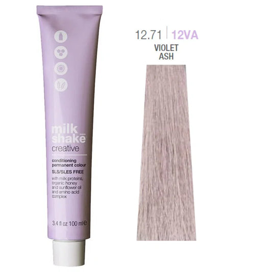 Milk Shake Milk Shake, Creative, Ohne SLS/SLES, Permanente Haarfarbe, 12.7112VA Violet Ash, 100 ml Regular