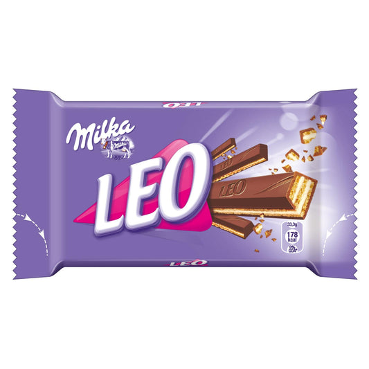 Milka LEO 33,3g Knusperwaffel mit Crème Füllung - Candyshop.ch