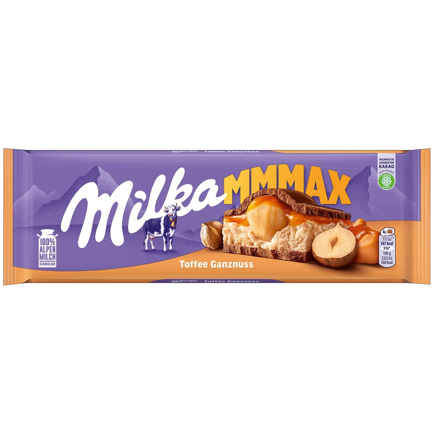 Milka Mmmax Toffee Ganznuss 300g XXL-Tafel - Candyshop.ch
