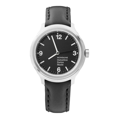 MONDAINE Mod. HELVETICA No. 1 BOLD MH1.B3120.LB Only Time Armbanduhr 34 mm