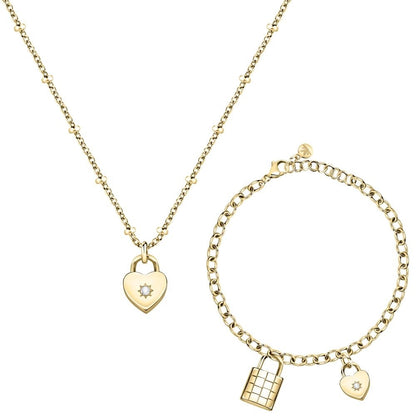 MORELLATO GIOIELLI Mod. ABBRACCIO Necklace + Bracelet Special Pack SAUB19 Schmuck Gold Edelstahl