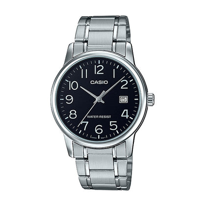 CASIO COLLECTION & VINTAGE DATE STEEL - BLACK MTP-V002D-1BUDF Date Armbanduhr 44 mm Schwarz
