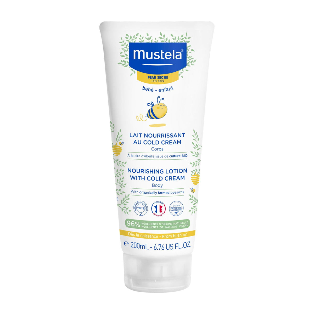 Mustela Mustela, Cold Cream, Natural Beeswax, Nährend, Körperlotion, 200 ml Regular