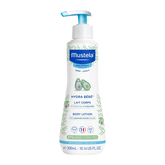Mustela Hydra Bébé Avocado Körperlotion 300 ml – Sanfte Pflege für zarte Kinderhaut