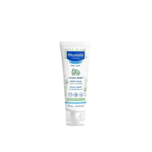 Mustela Hydra Bébé Avocado Gesichtssahne 40 ml – Sanfte Feuchtigkeit für zarte Babyhaut