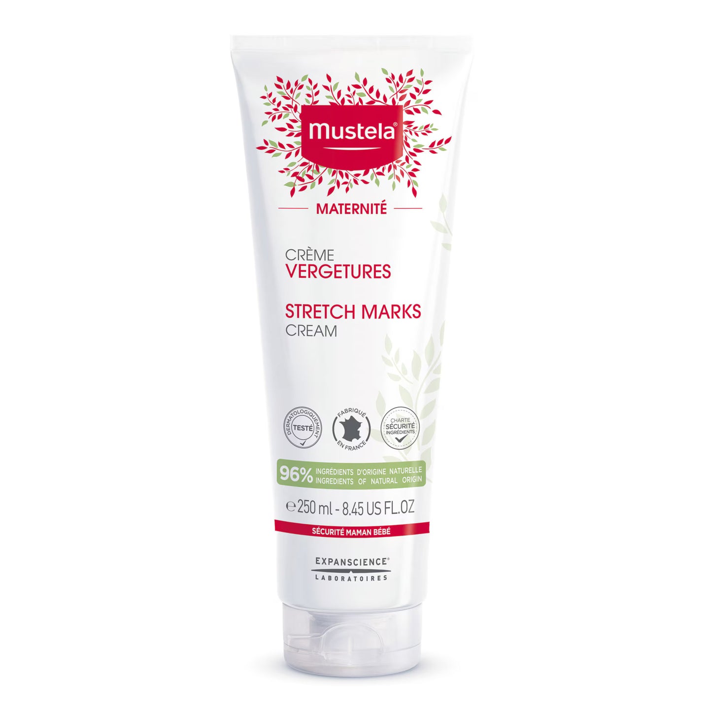 Mustela Mustela, Maternity, Bio, Gegen Dehnungsstreifen, Lokale Behandlungscreme, 250 ml Regular