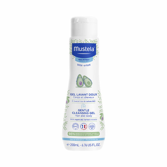 Mustela Avocado Sanftes Reinigungsgel für Gesicht & Haar – 200 ml, Kinderpflege