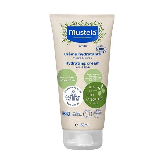 Mustela Mustela, Organic, Olivenöl, Hydratisierend, Sahne, Für Gesicht & Körper, 150 ml Regular