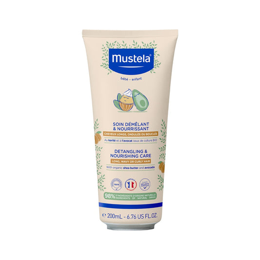 Mustela Haarcreme-Behandlung mit Sheabutter & Avocado – Sanftes Entwirren & Glätten für Kinder, 200 ml