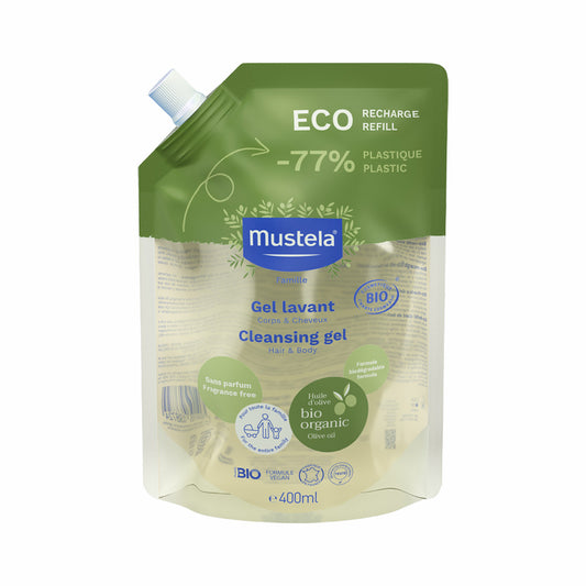 Mustela Organic Olivenöl Duschgel 400 ml – Sanfte Reinigung für Haar & Körper