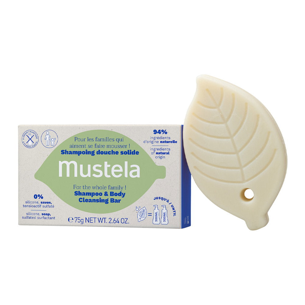 Mustela Mustela, Organic, Olivenöl, Haarshampoo-Stück, Sanfte Reinigung, 75 g Regular