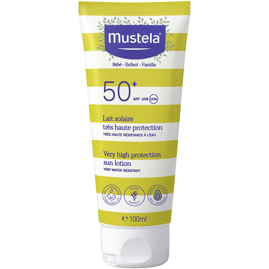 Mustela Very High Protection Sonnencreme SPF 50+ – Wasserfest & Hautfreundlich, 100 ml