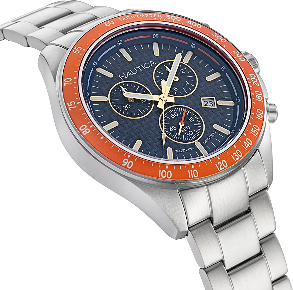 NAUTICA NAPOBF117 Multifunction - Case: 47 mm Armbanduhr 47 mm Silber