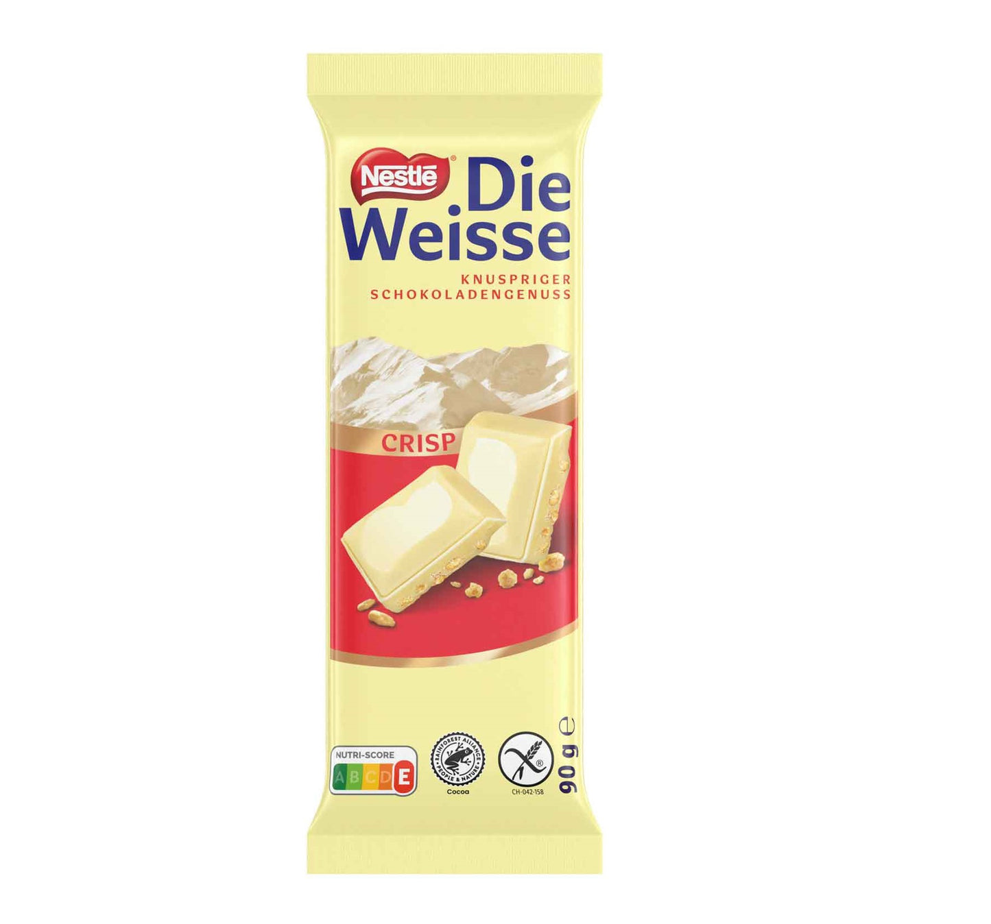 Nestlé Die Weisse Crisp 90g Weiße Schokolade mit Knusperreis