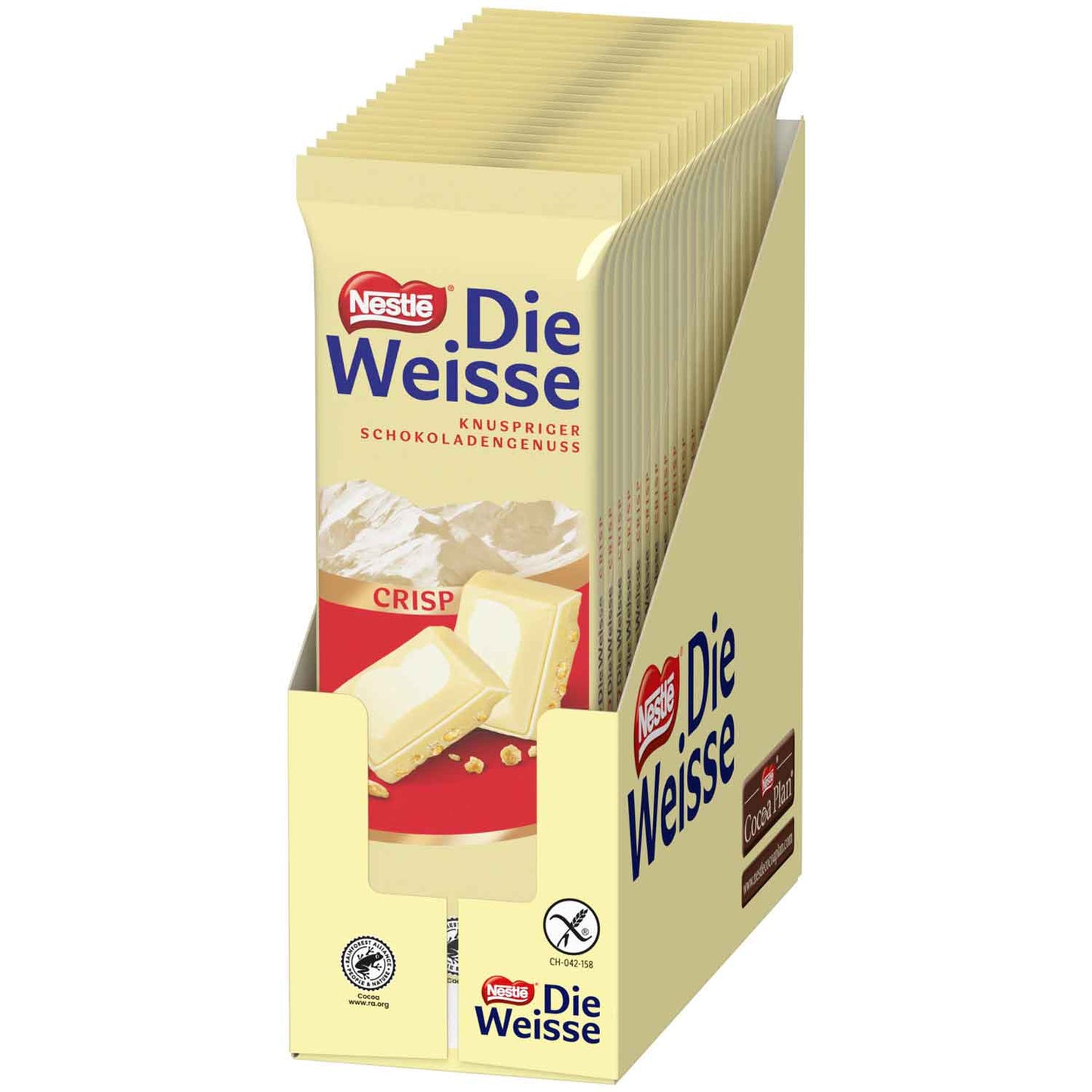 Nestlé Die Weisse Crisp 90g Weiße Schokolade mit Knusperreis