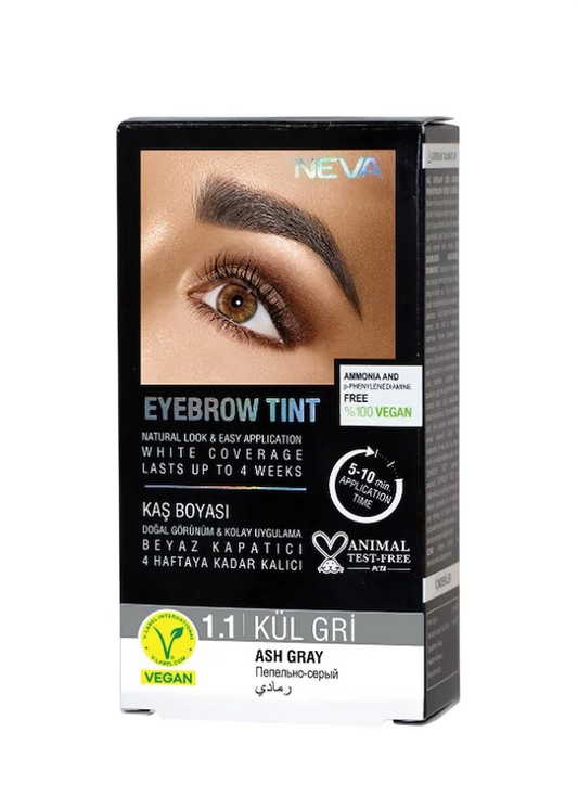 Neva Neva, Eyebrow Tint, Permanente Haarfarbe, Ash Gray, 30 ml Regular