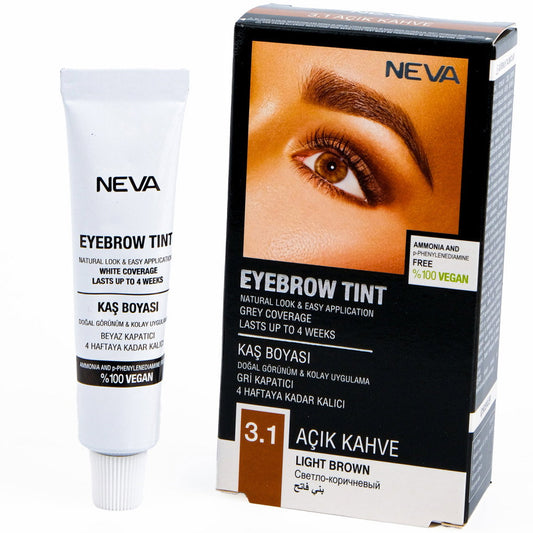 Neva Neva, Eyebrow Tint, Permanente Haarfarbe, Light Brown, 30 ml Regular