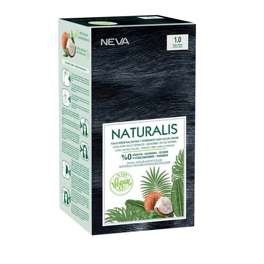 Neva Neva, Naturalis, Permanente Haarfarbe, 1.0 Intense Black, 150 ml Regular
