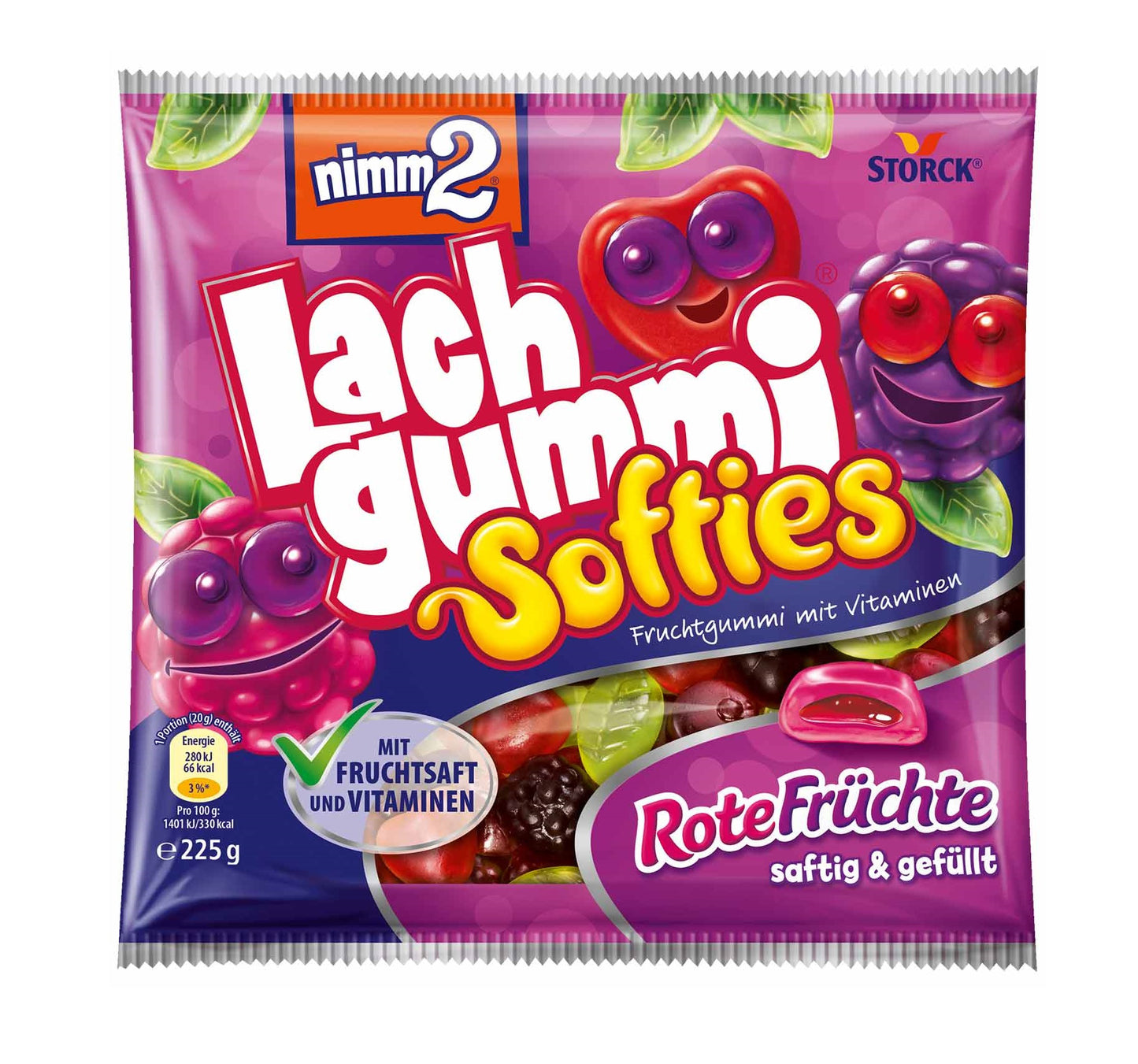 nimm2 Lachgummi Softies Rote Früchte 225g