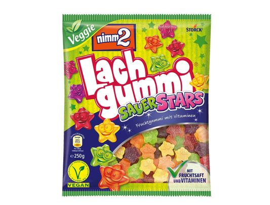 nimm2 Lachgummi SauerStars 250g Saures Fruchtgummi mit Vitaminen