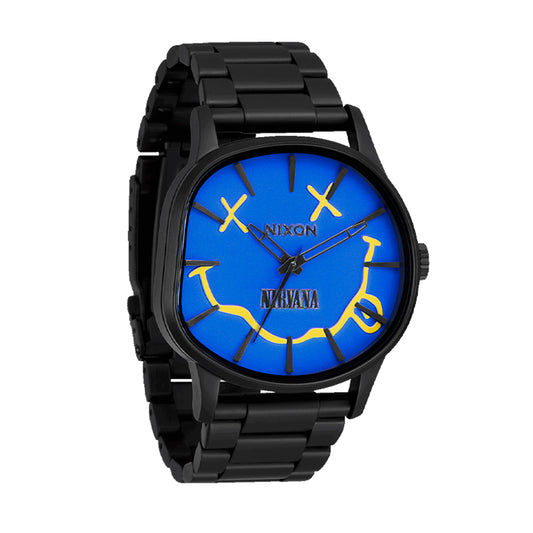 NIXON NIRVANA SENTRY WOBBLE LIMITED EDITION Herren Quarzuhr aus Edelstahl mit SS IP Black 42 mm – Produktansicht