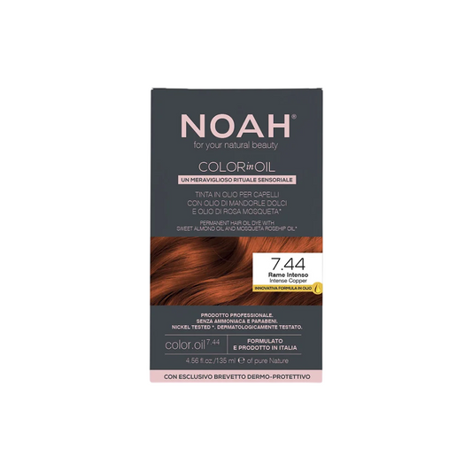 Noah Noah, Color In Oil, Permanentes Haarfärbeöl, 7.44 Intense Copper, 135 ml Regular